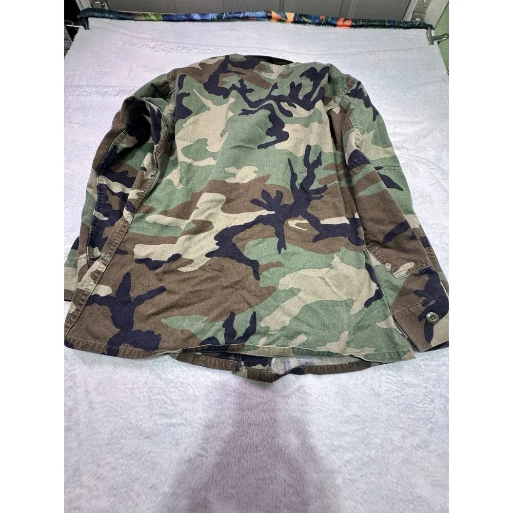 Original Vintage US Army Jacket Ripstop Woodland Camouflage BDU  Small Xtr Shirt - Picture 7 of 8